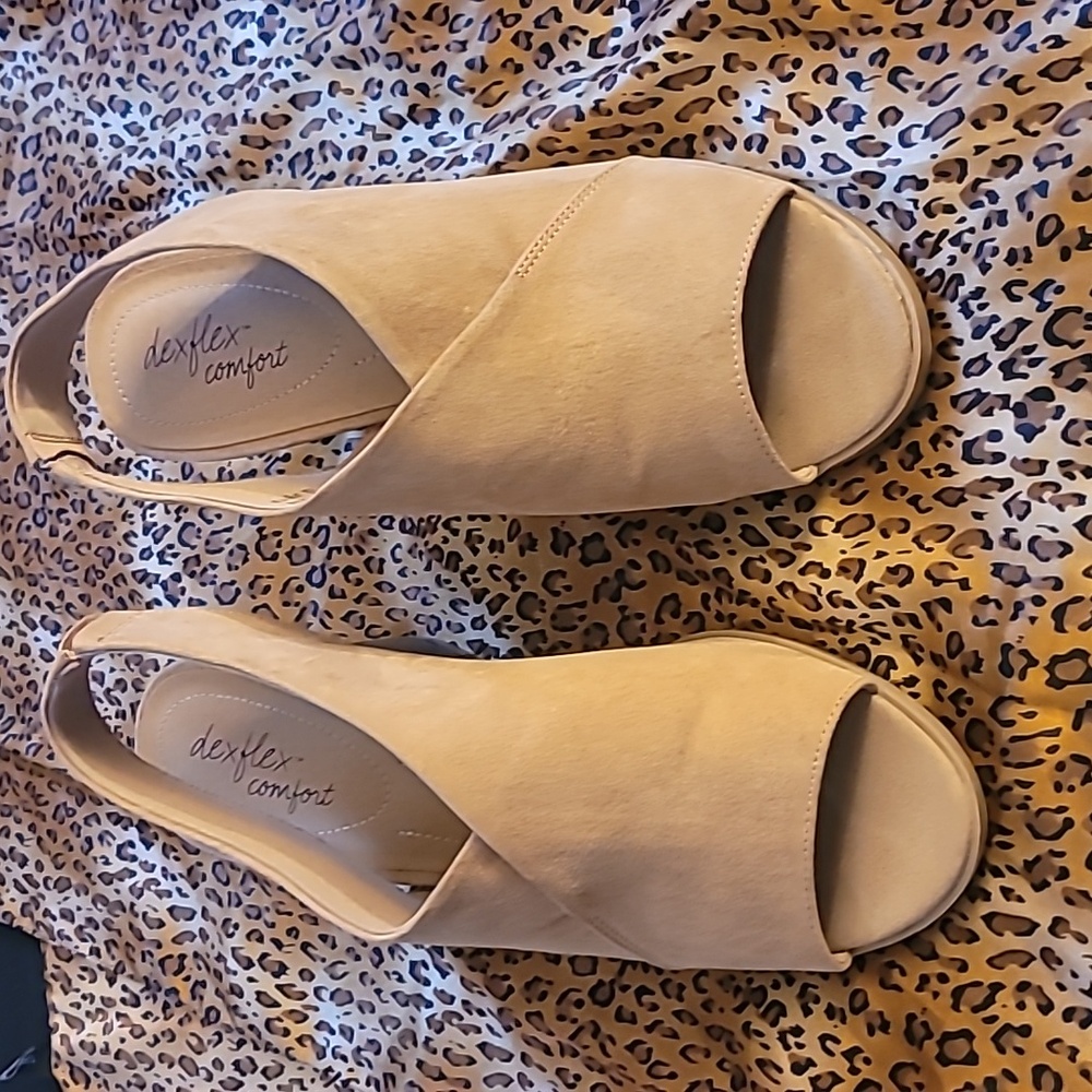 Beige Chunky Heel Sandals